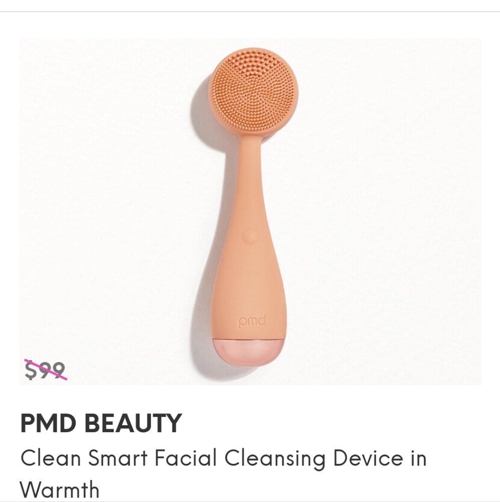 PMD Smart Facial Cleansing Device PMD CLEAN peach warmth small battery operated